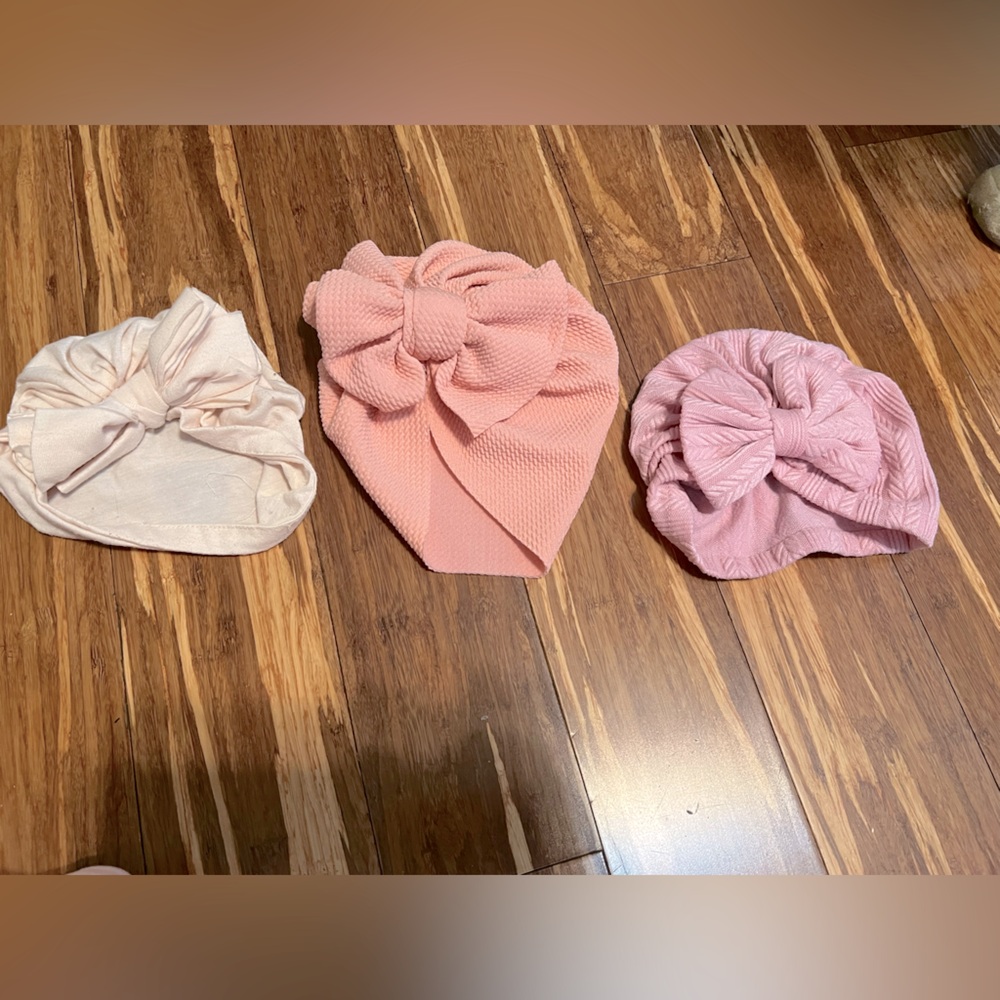 Pink and Cream Kids Turban Set